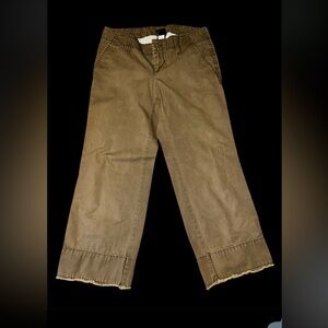 GAP Aboriginal Frayed Hem Cropped Chinos Trousers Size 2 Y2K